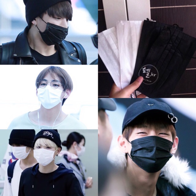 READY STOCK BLACK DISPOSABLE MASK MASKER MULUT HITAM 