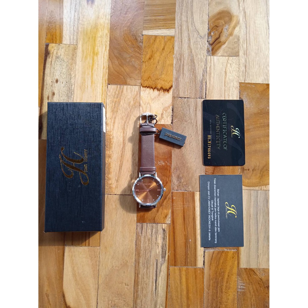 (BISA COD) JAM TANGAN CEWEK TERBARU JIMSHONEY IMPORT MURAH 8123 PROMO (FREE BOX)-BROWN