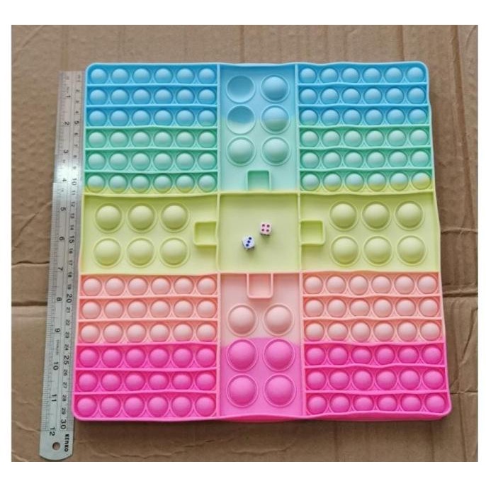 POP IT BATTLE DICE JUMBO RAINBOW PASTEL PINK POP IT GAME BOARD DADU