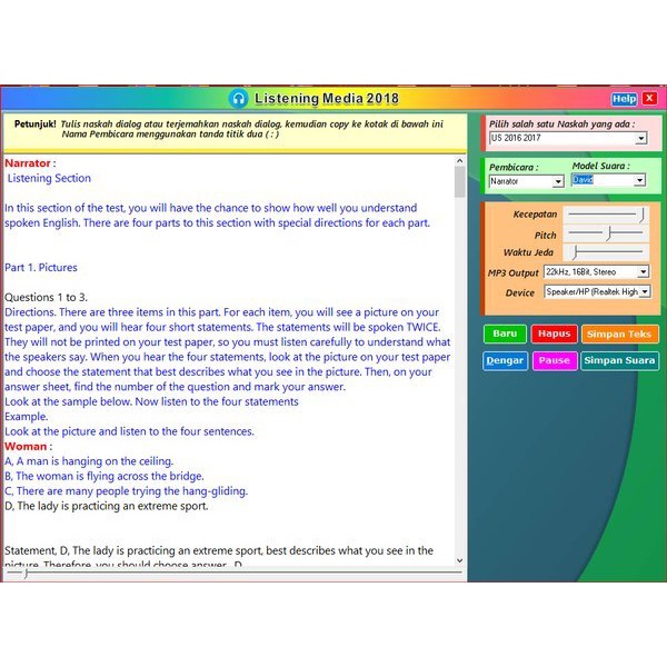 DAPAT KEYGEN Software Aplikasi Media Pembelajaran Listening 01 Update