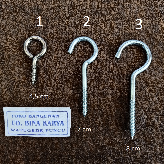 Paku Tanda Tanya Hook 4.5 cm 6 cm  8 cm