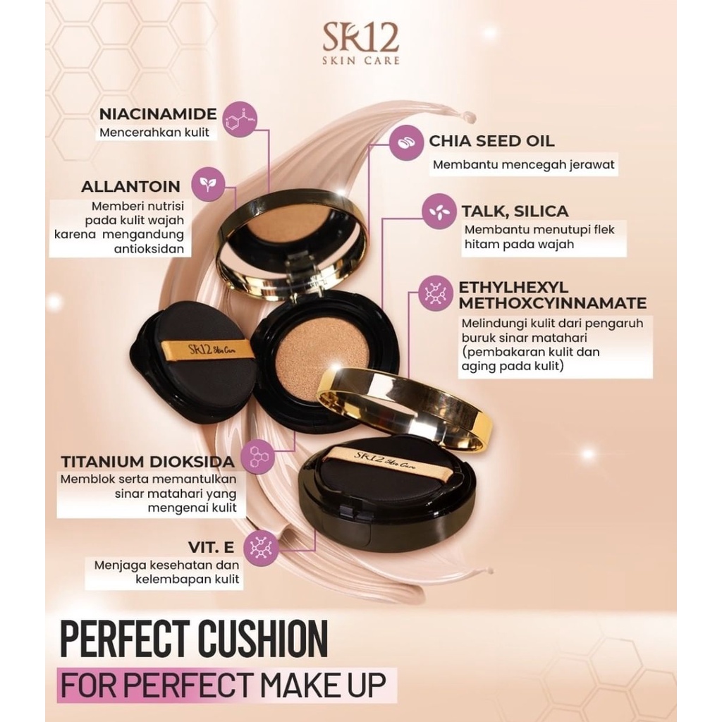 Cushion SR12 / Perfect Cushion SR12 Skincare / Cushion Ivory / Cushion Natural / Cushion Refill / Make Up Wajah / Kosmetik Wajah / Foundation Wajah / Make Over / Bedak SR12 / BB &amp; CC Cream / Bedak Wajah / Full Coverage / Cushion / SR12 Skincare Herbal