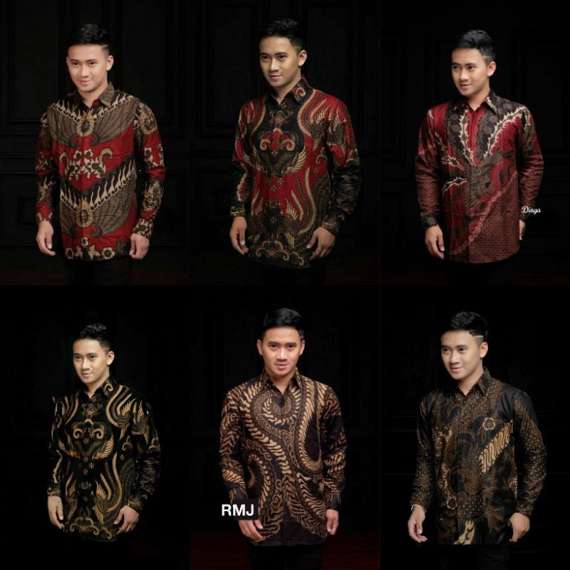 Batik Pria Lengan Panjang BATIK NAKULA HRB026 motif KERATONAN Kode 002 size M L XL XXL Reguler