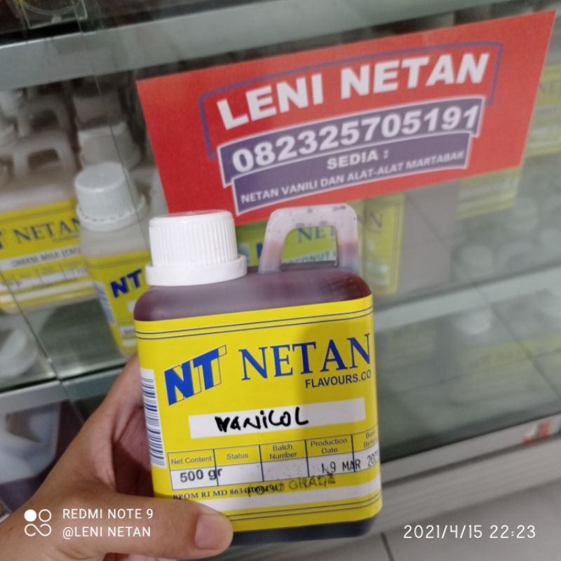 

NETAN VANILOL 500 GRAM VANILI PERASAN PERTAMA