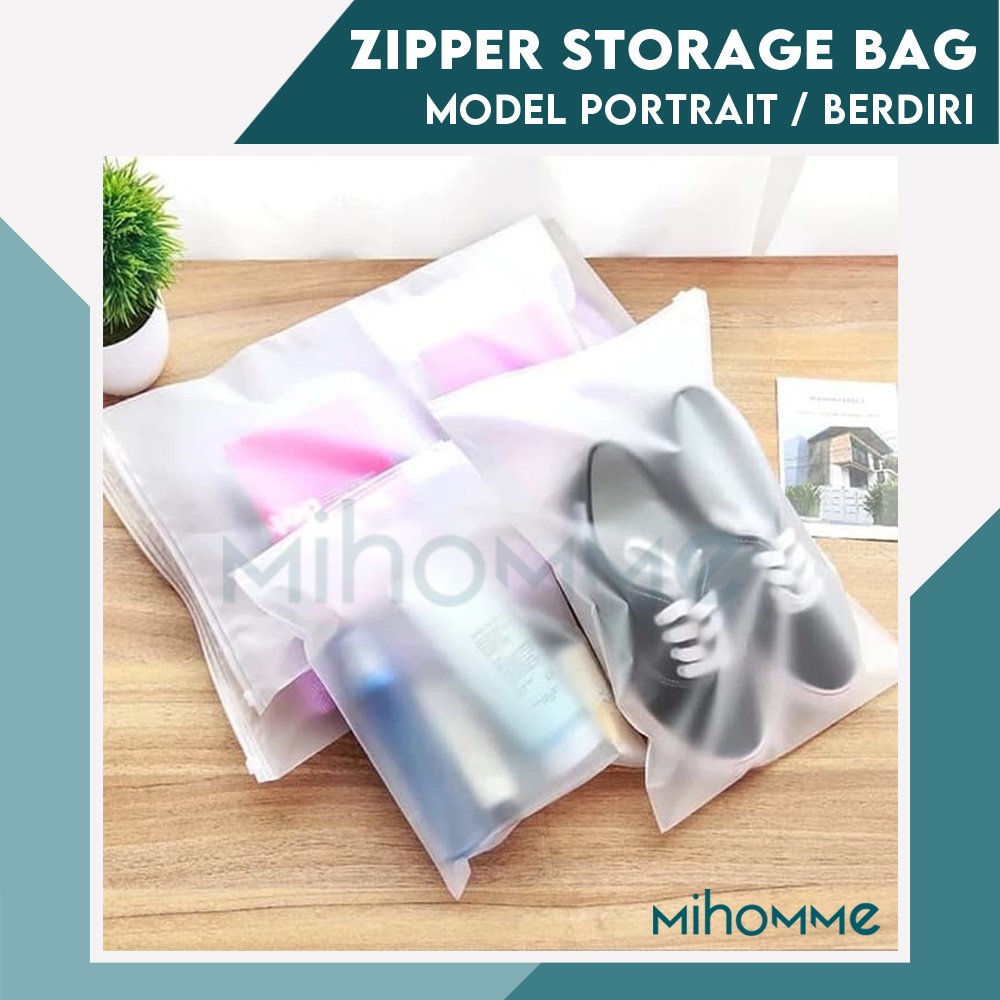 Zipper Storage Bag Pouch Polos Kantong Plastik Doff Travel Bag