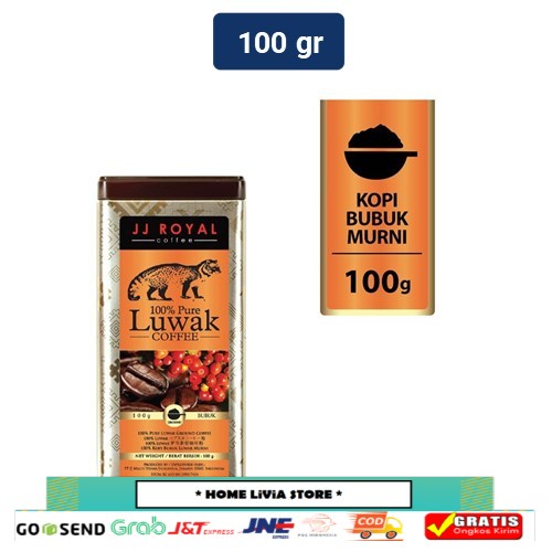 

JJ Royal Coffee 100% Pure Luwak Ground Tin 100gr