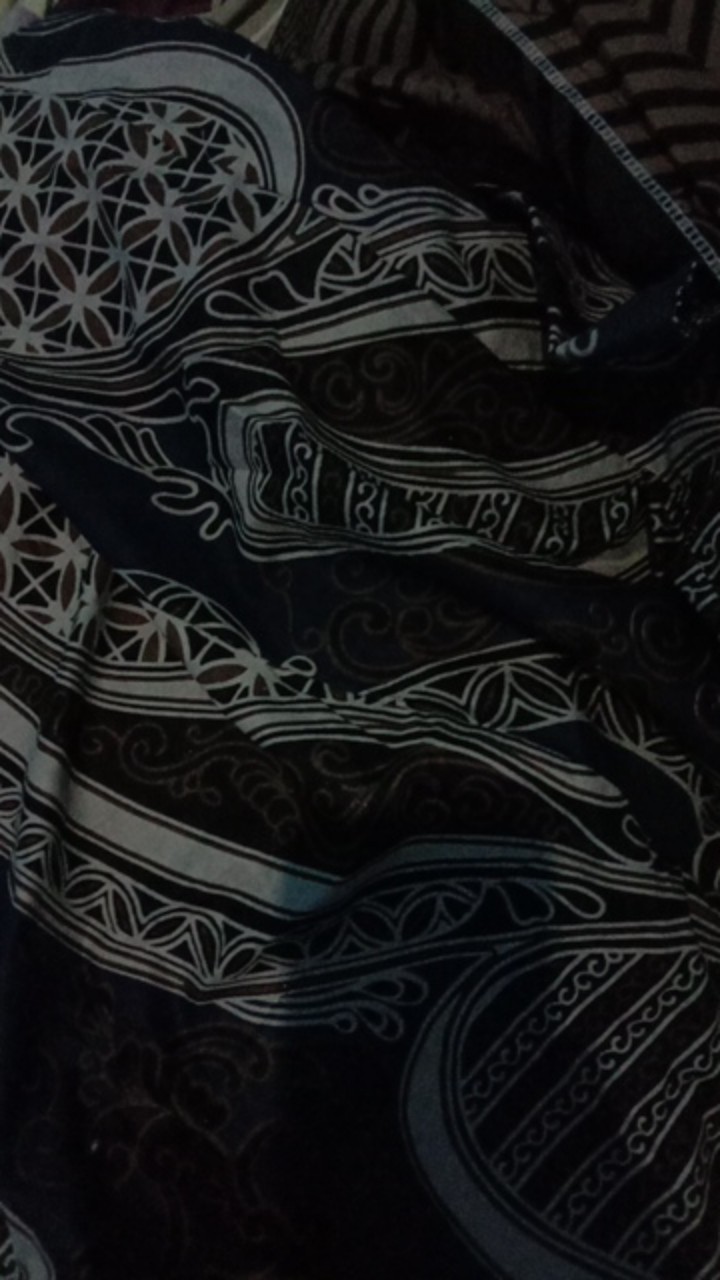 Batik Tunik Shibori Jumputan Terbaru All Size 106cm / Hrb026 Yelbor Navbor / Biru Putih / Original