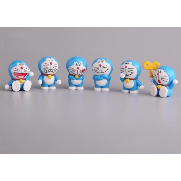 Topper Kue Mini Action Figure Doraemon Set isi 6 High Quality Import