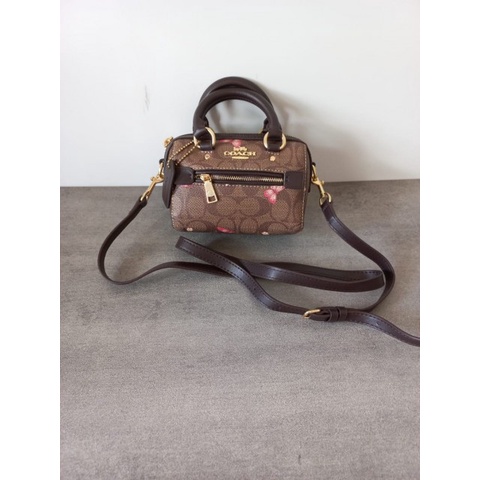 TAS WANITA COACH MICRO ROWAN CROSSBODY IN SIGNATURE CANVAS WITH BUTTERFLY PRINT