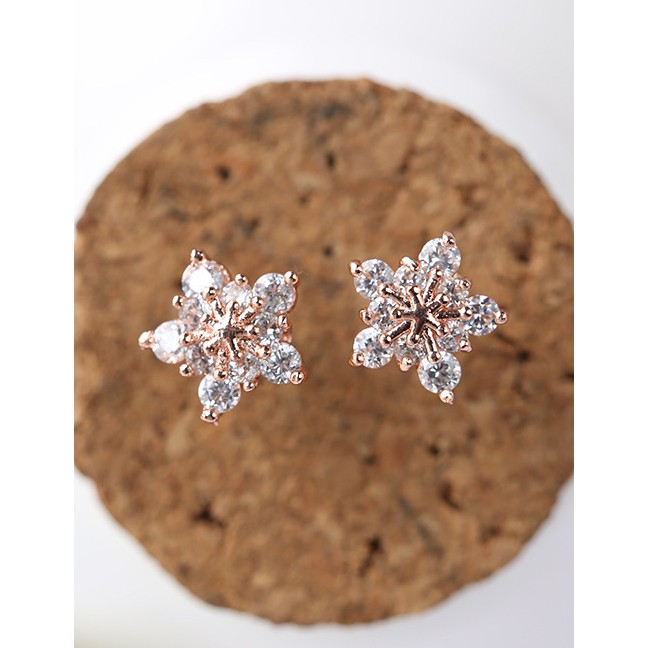 LRC Anting Tusuk Fashion Color Snowflake Shape Decorated F07050