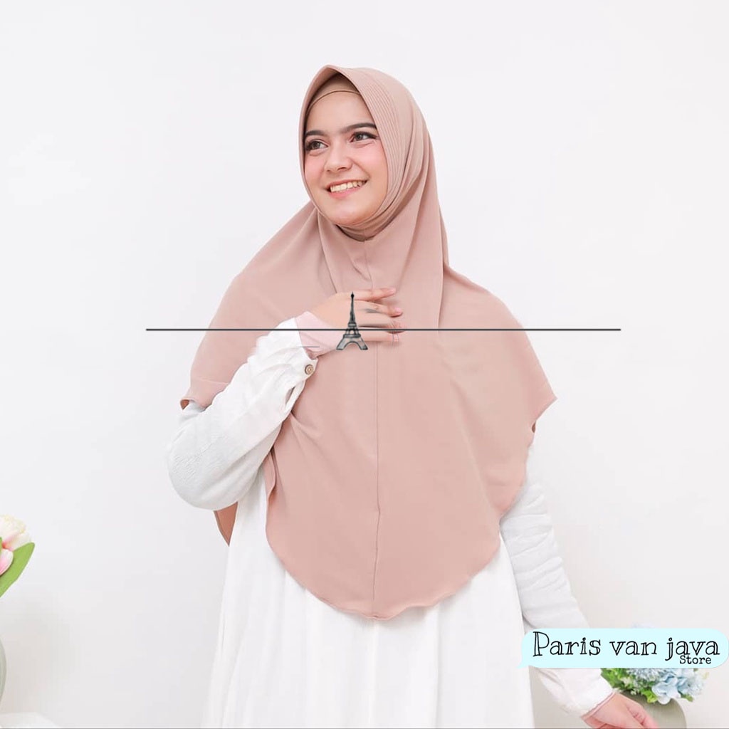 Bergo Hamidah Hijab Instan SPANDEK JERSEY L | Jilbab Instant | Kerudung Instan (L)