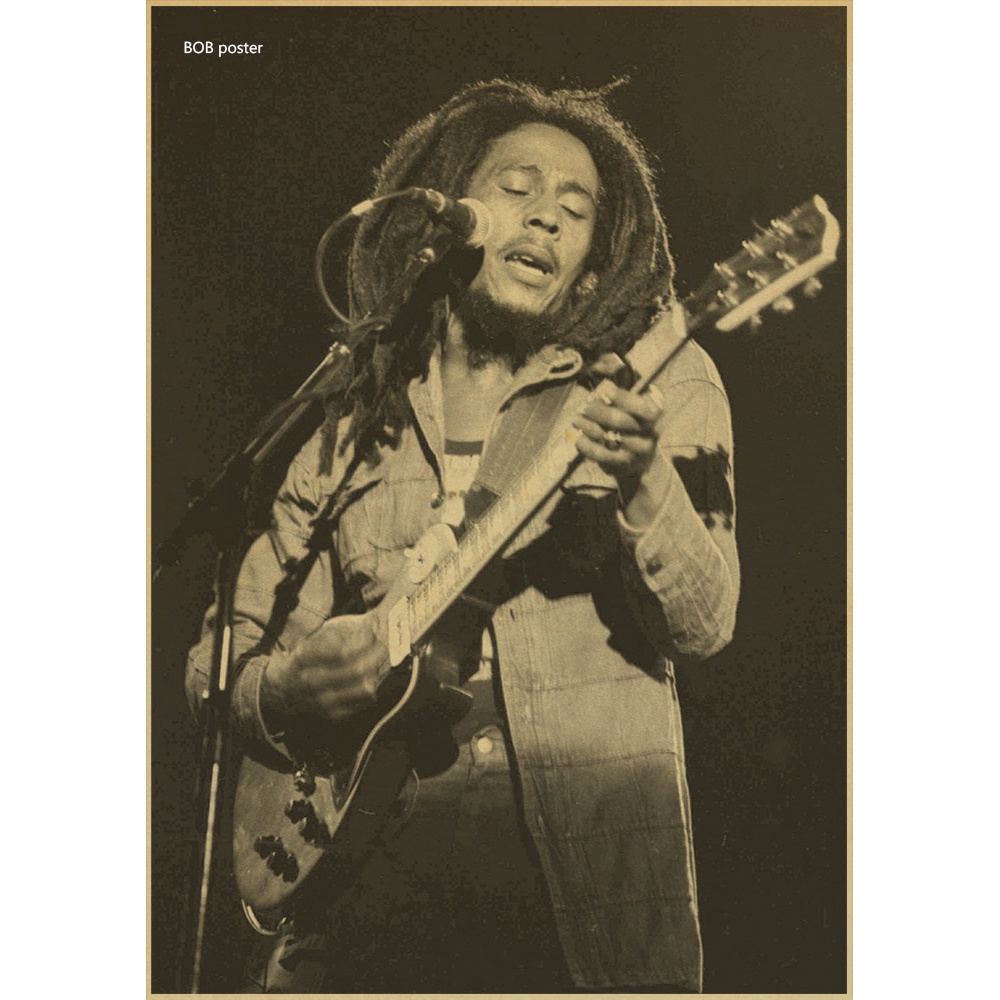 Poster Gambar Bob Marley Retro Nostalgia Old Reggae Rock