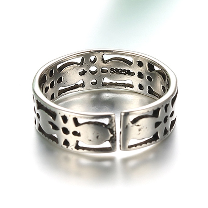 925 Perak Cincin Untuk Wanita / Cincin yang Dapat Disesuaikan Perhiasan Retro Kupu-kupu