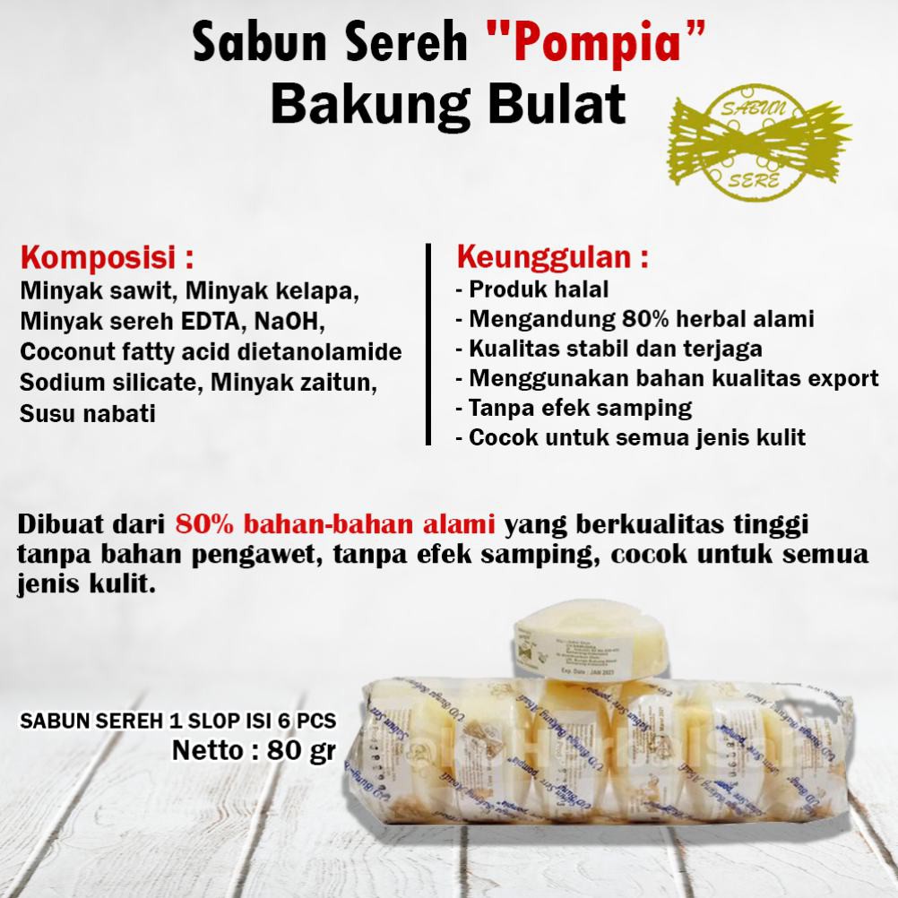 Sabun Bakung Bulat 80gr Sereh Pompia Dapat Mencegah Serangga