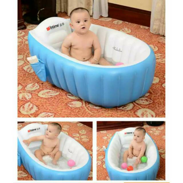 BONUS POMPA Kolam Intime Baby Biru dan Pink Bak Mandi Bayi Kolam Ranang Bayi Bak Bebek Bayi