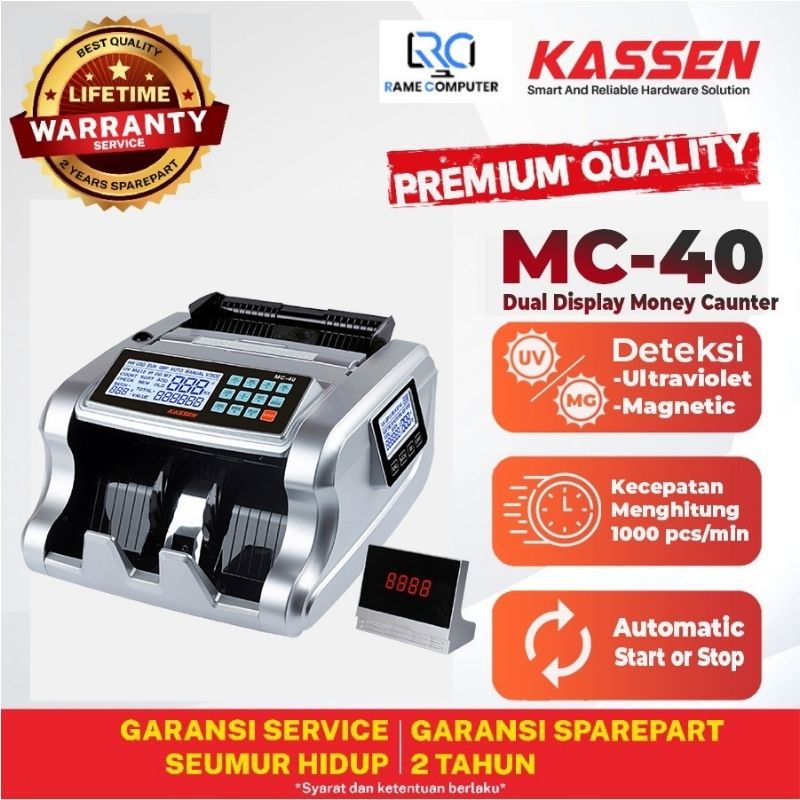 MESIN PENGHITUNG UANG KASSEN MC 40 MONEY BILL COUNTER MC 40