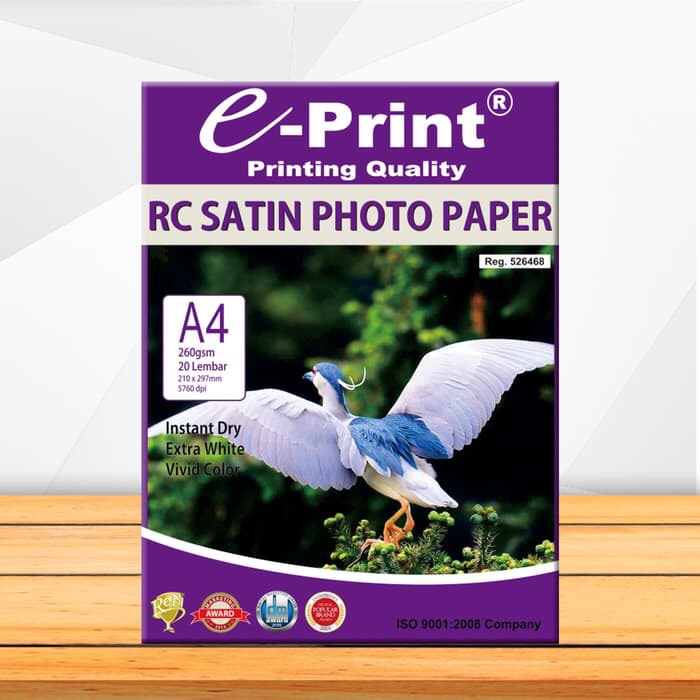 

(DISKON TERMURAH) E-print RC Satin photo paper A4 260 gsm kertas foto silky kulit jeruk