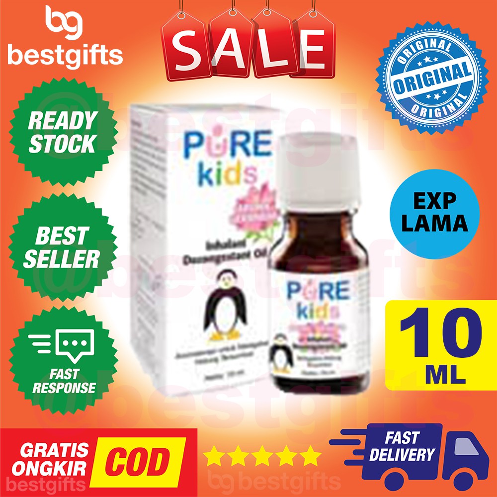 PURE KIDS PUREKIDS BABY PUREBABY INHALANT OIL OBAT PILEK FLU HIDUNG TERSUMBAT - GERANIUM