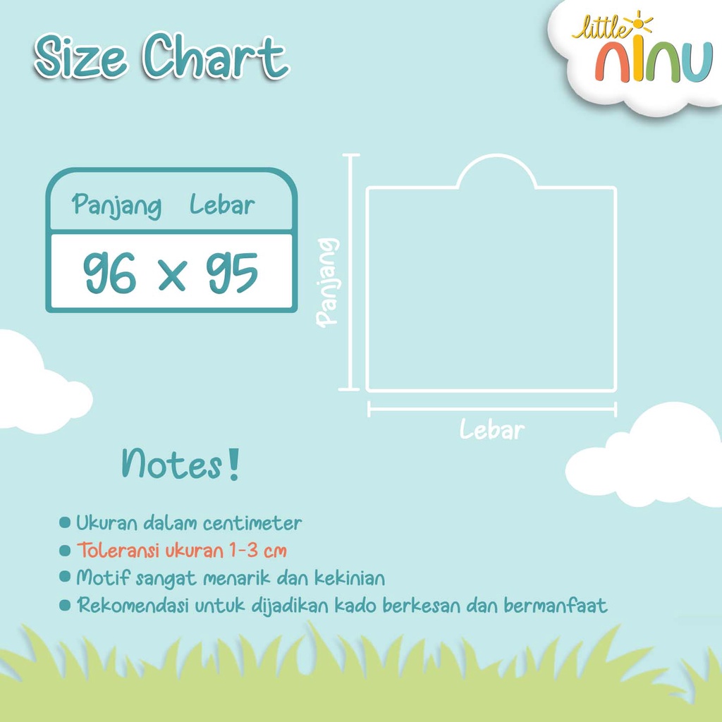 Little Ninu Handuk Ponco Hoodie Karakter Anak 0002