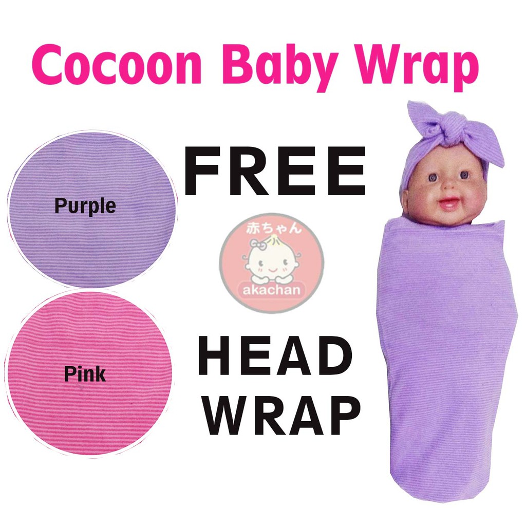 COCOON BABY WRAP Bedong Bayi Instant FREE HEADWRAP ATAU TOPI Bedong Instan Newborn coocoon AKACHAN