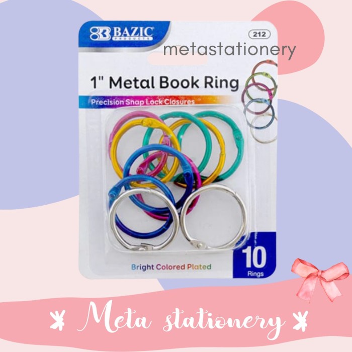 

Berkualitas Ring Buku / Metal Ring Book Color 1 Inch Bazic Diskon