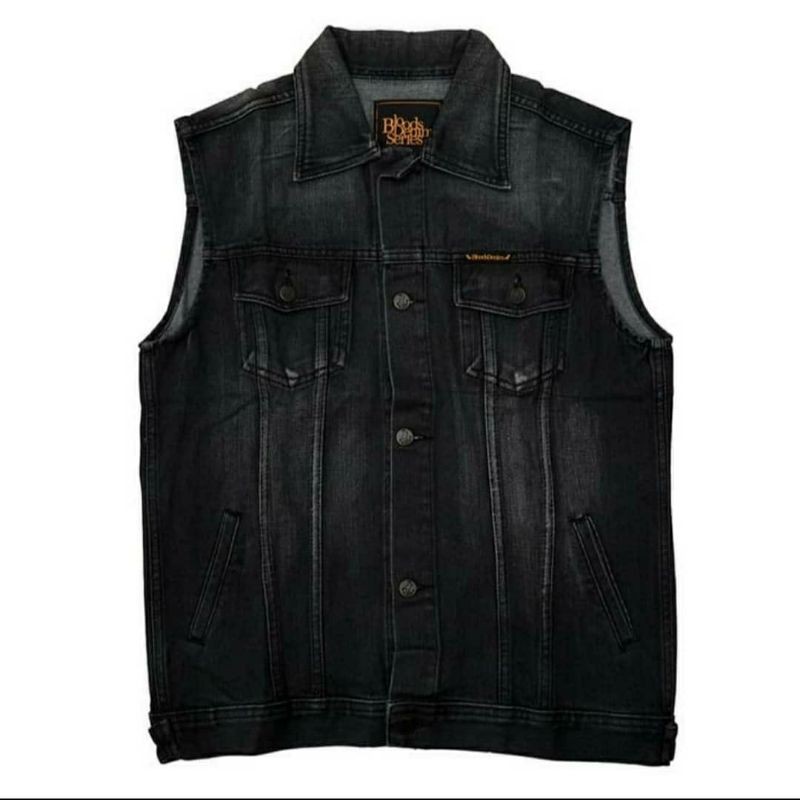 Bloods Vest jacket jeans denim jerkin 02 grey Jaket Rompi size M