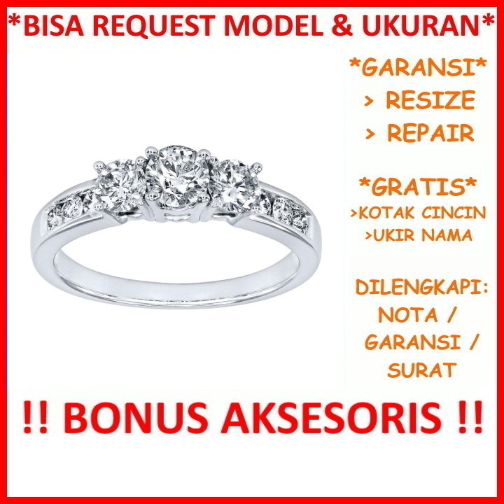 Gratis Ukir Nama Bisa Pesan Model Garansi Silver Asli Cincin Wanita Perak Kawin Nikah Tunangan Id450