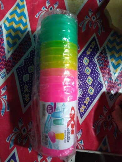 Hot Item (12) Gelas Plastik Kh Warna Warni