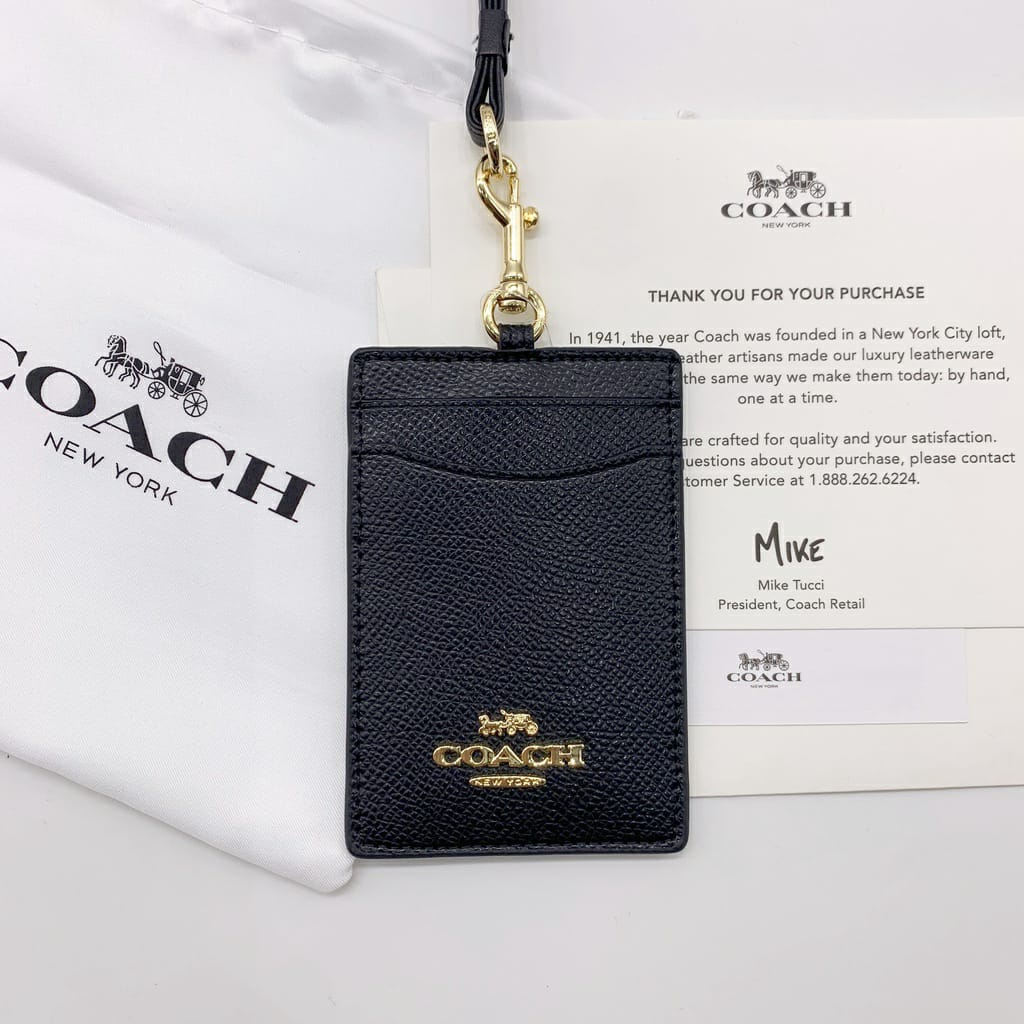 Lanyard coach metal timbul original Black gold Clearance sale