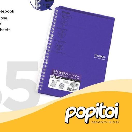 

♪ KOKUYO Campus Smart Ring Loose Leaf Binder B5 Folder High Capacity - Standard, Violet ✵