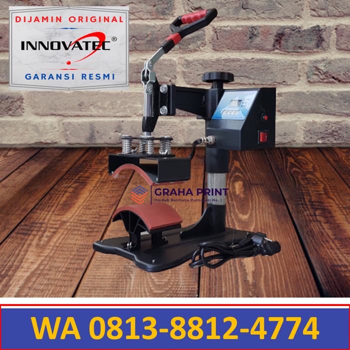 Mesin Press Topi Alat Sablon Heat Pres Cetak Topi Digital Lapis Teflon