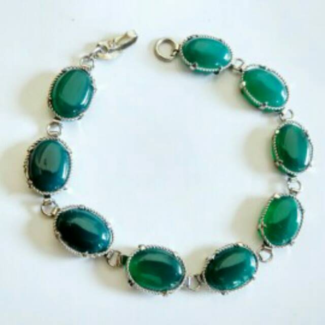 Gelang stainles batu giok aceh