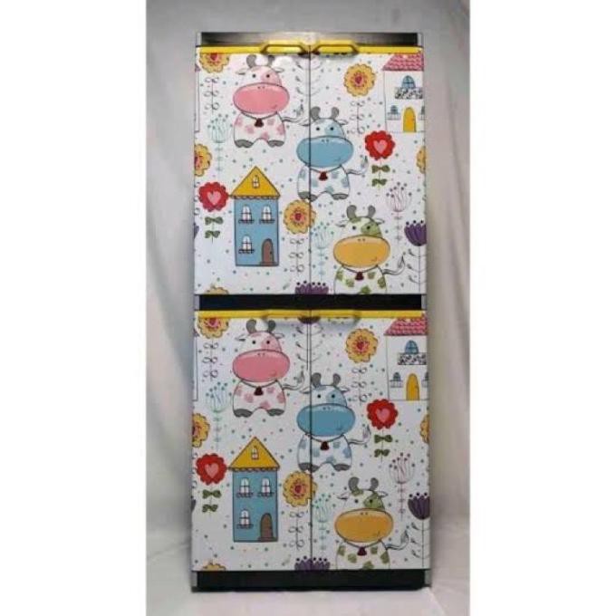 Lemari Pakaian (Kunci) Plastik Orlando Miami 4 Susun - Sapi Pillowg