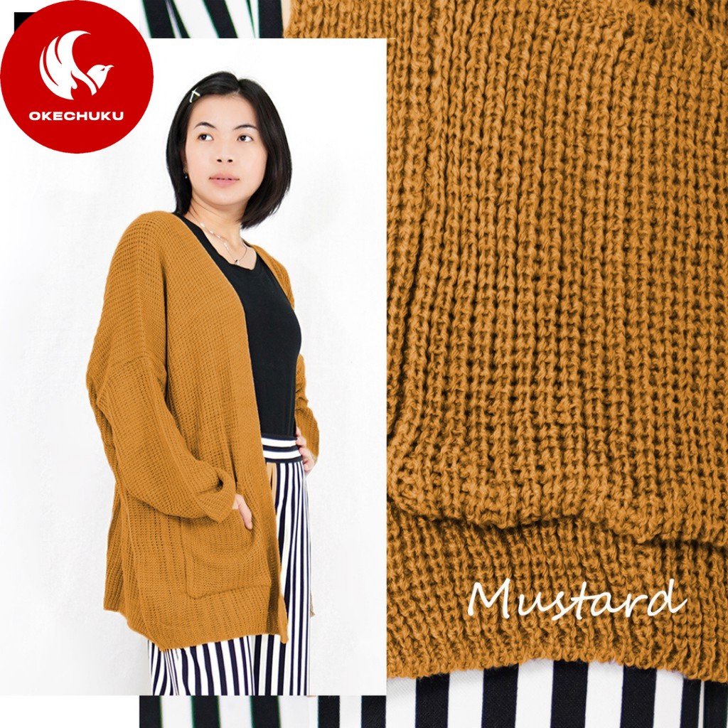 OKECHUKU Oversize Lavella Kardigan Wanita Outer Wanita Cardigan Rajut-3