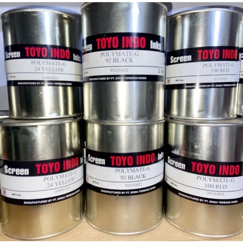 Toyo Indo Cat Sablon Plastik Polymate Ink Tinta PP PE HD PE Plastik Toyo Indo Cat Sablon