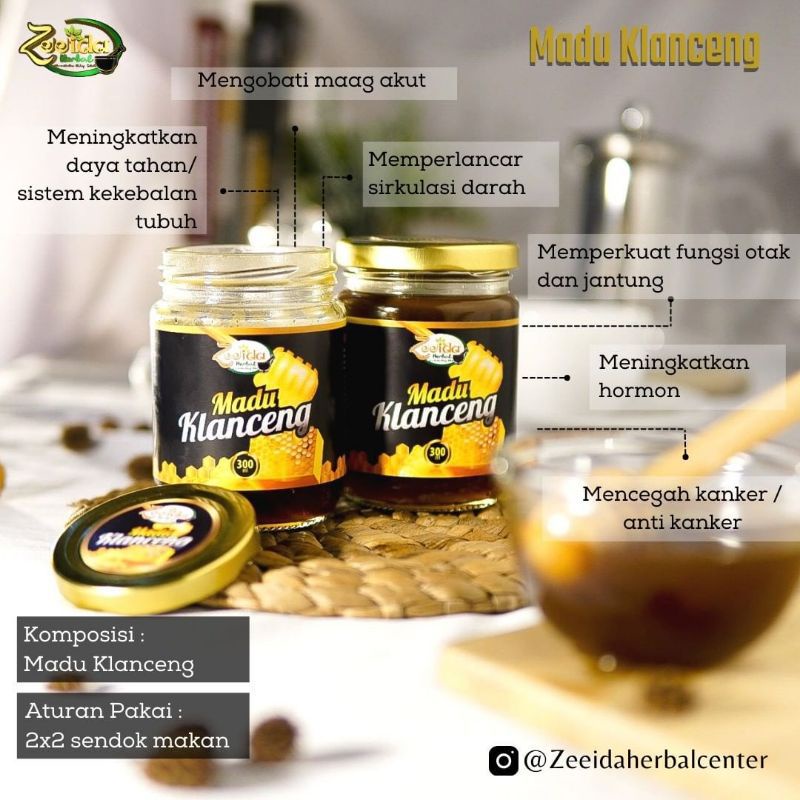 

Madu Klanceng Asli Murni Original by Zeeida Herbal 300gr Halal / Madu Trigona