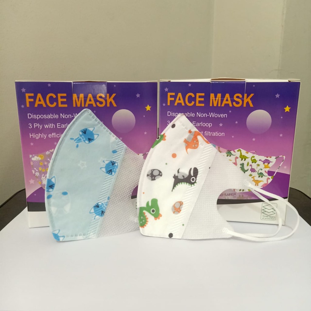 Masker Anak-anak Duckbill Motif Lucu 3ply Cocok Untuk Cewek Cowok / Face Mask Duckbill Earloop Bayi