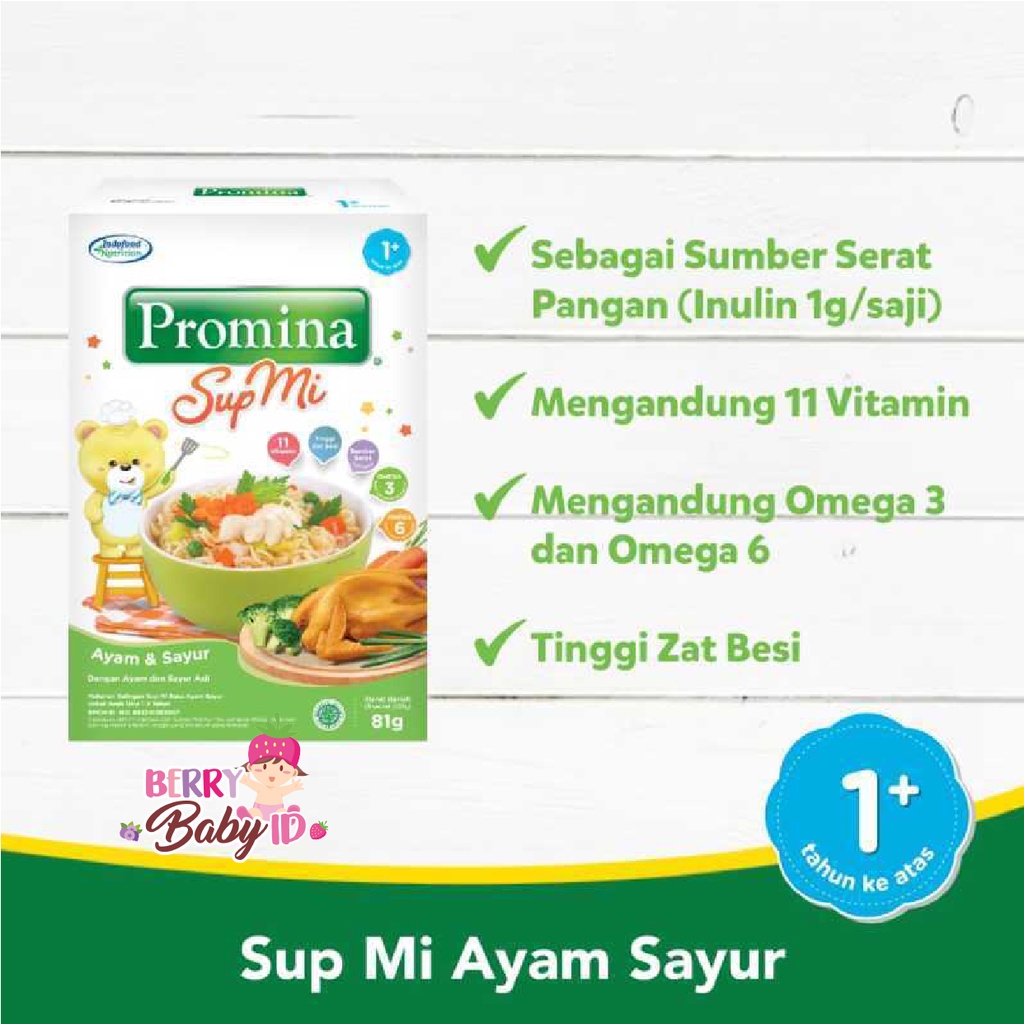 Promina Paket 3 Pak Sup Mi Ayam Sayur &amp; Daging Sayur MPASI Makanan Bayi 12m+ Berry Mart