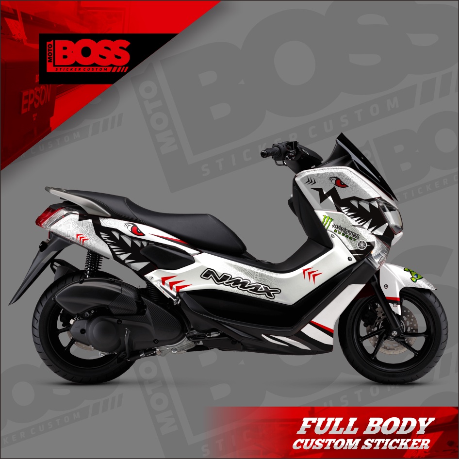 Decal Sticker Stiker Yamaha Nmax 2016 2017 2018 2019 Full Body Striping Full Body Nmax Motif wshark