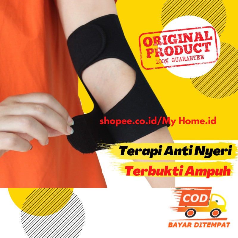 Original Alat TERAPI SIKU Magnetik Tourmaline Deker Siku Tangan Penghilang Nyeri Kesemutan Anak