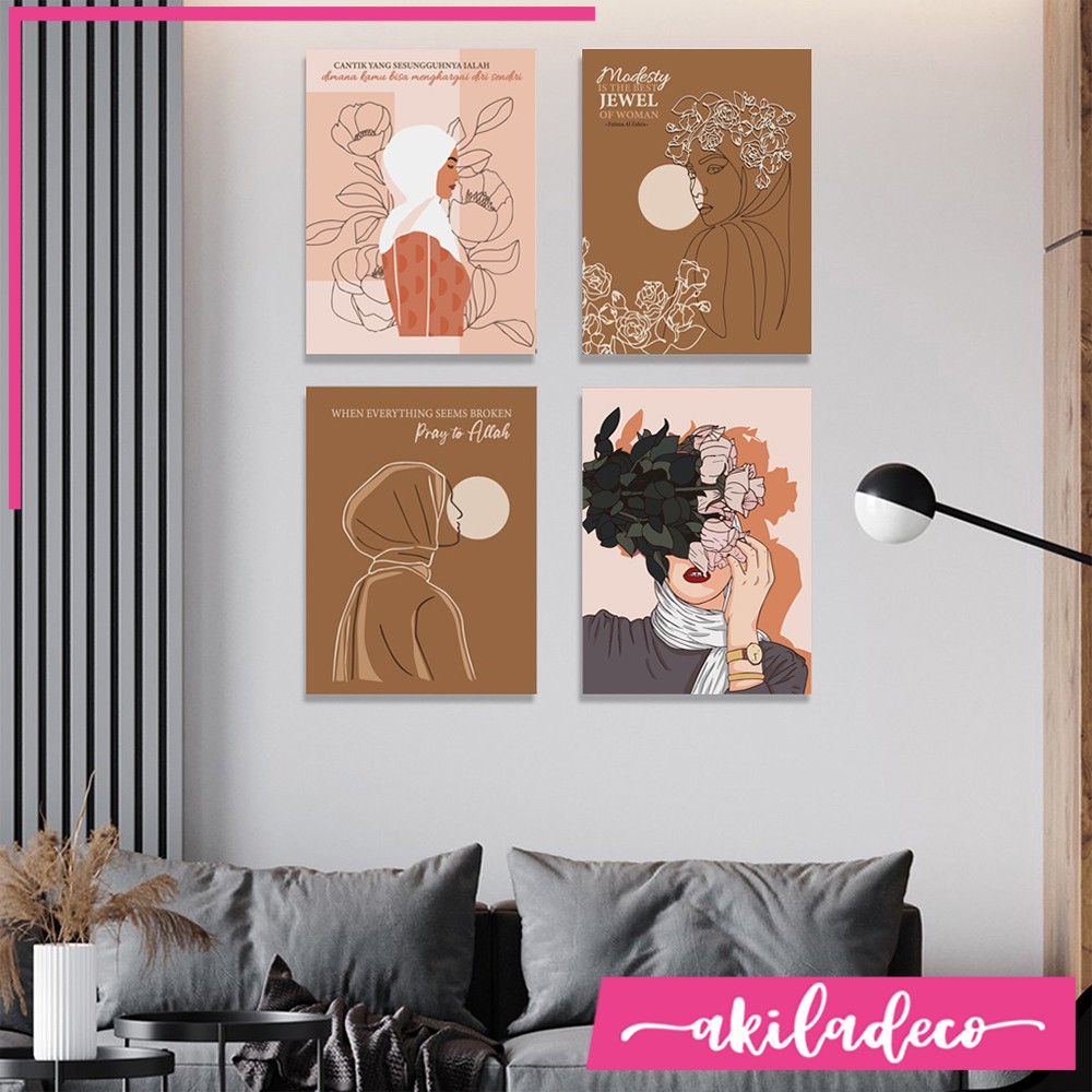 [ Hiasan dinding ] WALLDECOR aesthetic kamar hijab Dekorasi kamar islami Poster aesthetic hiasan ruang tamu