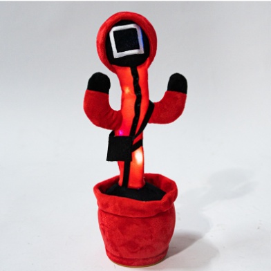 Mainan Boneka kaktus Squid Game Elektrik Lampu LED mainan Squid game Dancing Toy joget [READY STOCK]