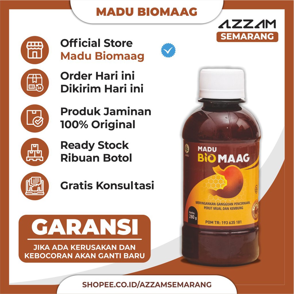 

Madu Biomaag Herbal Gerd Maag Asam Lambung Kronis Mual Perih Kembung