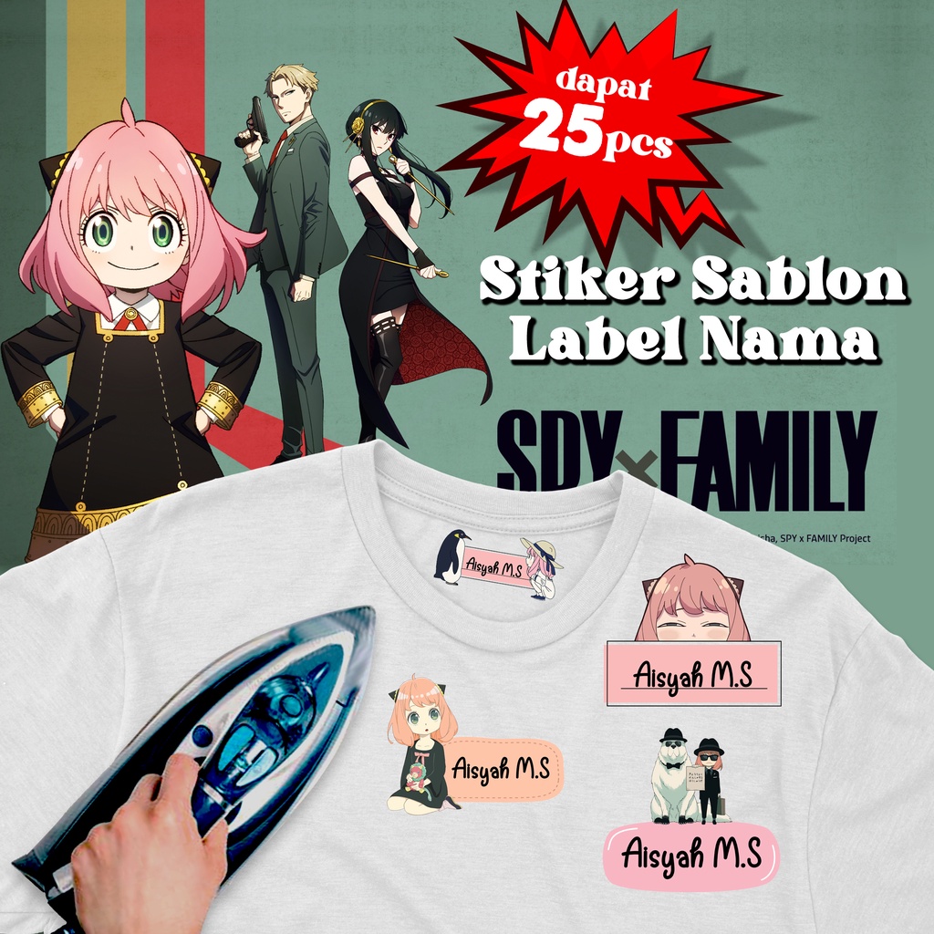 STICKER NAMA ANYA STIKER SPY X FAMILY LABEL NAMA ANAK PESANTREN MURAH LABEL NAMA LUCU LABEL KAOS ANAK LUCU LABEL BAJU STIKER NAMA BAJU ANAK BAJU MUSLIM KAOS MUSLIMAH LABEL NAMA MUSLIM LABEL NAMA ANAK MURAH LABEL NAMA KARAKTER LABEL NAMA ANAK SEKOLAH