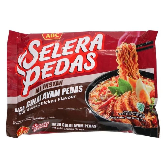 

ABC Selera Pedas Mi Instan Rasa Gulai Ayam Pedas 70gr