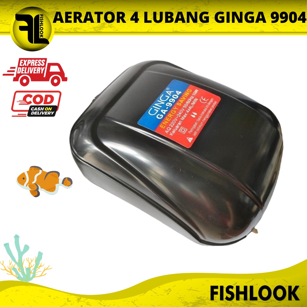 GINGA GA 9904 GA9904 Air Pump Aerator Pompa Udara 4 Lubang Outlet