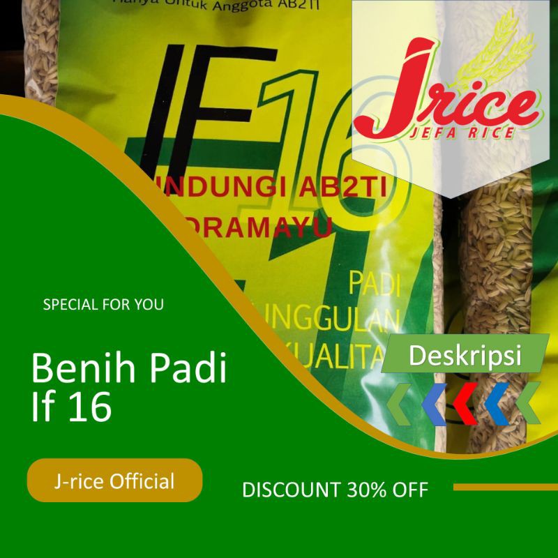 BIBIT PADI UNGGUL IF 16 ORIGINAL AB2TI ORI KEMASAN 5KG