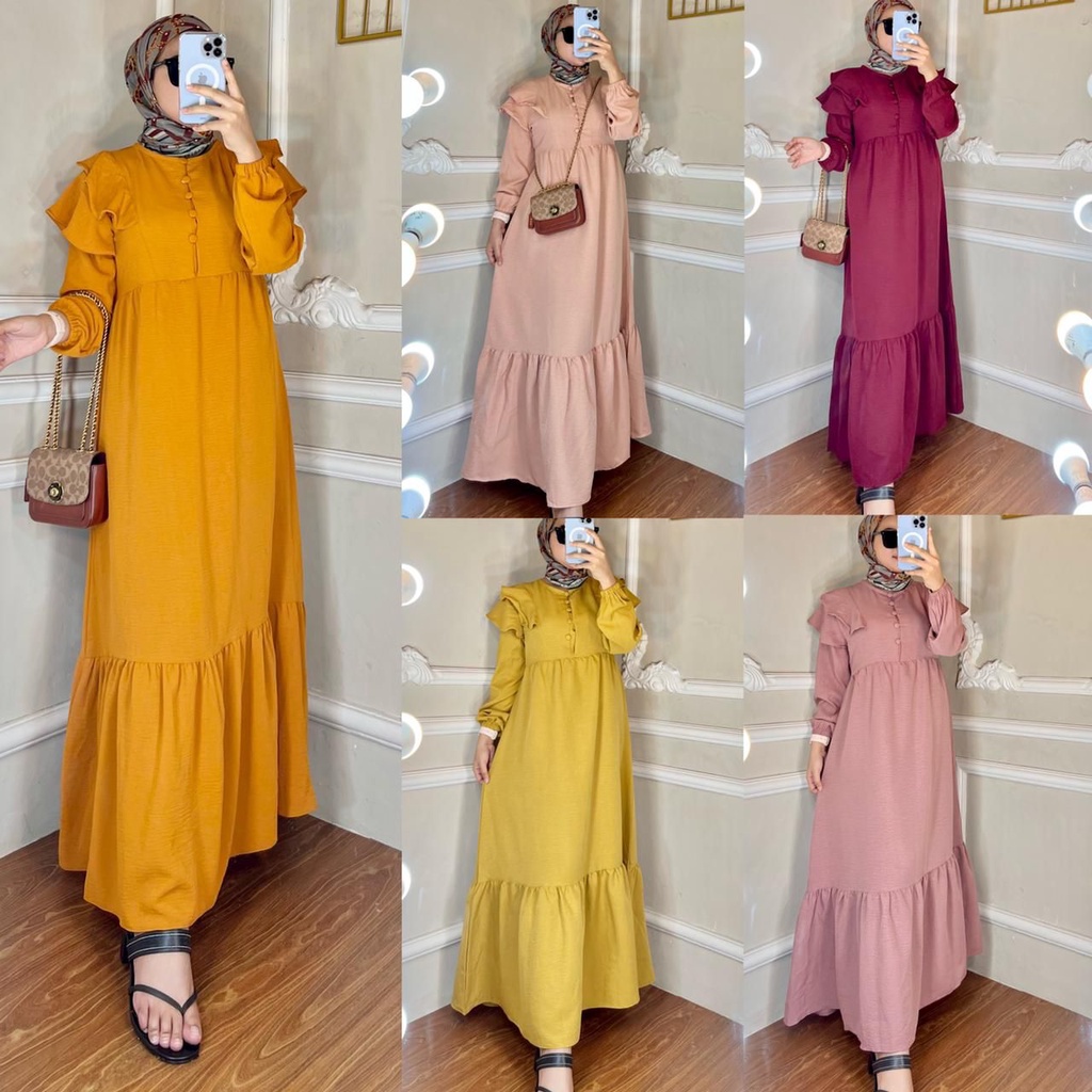 gamis 2022 modern lebaran mewah / Gamis Rubi Zahwa / Gamis uragiri / Gamis Syar'i / Gamis wanita/ Gamis murah / Gamis rubi