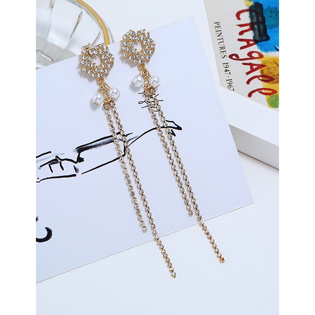 LRC Anting Tusuk Fashion Gold Alloy Earrings F40640