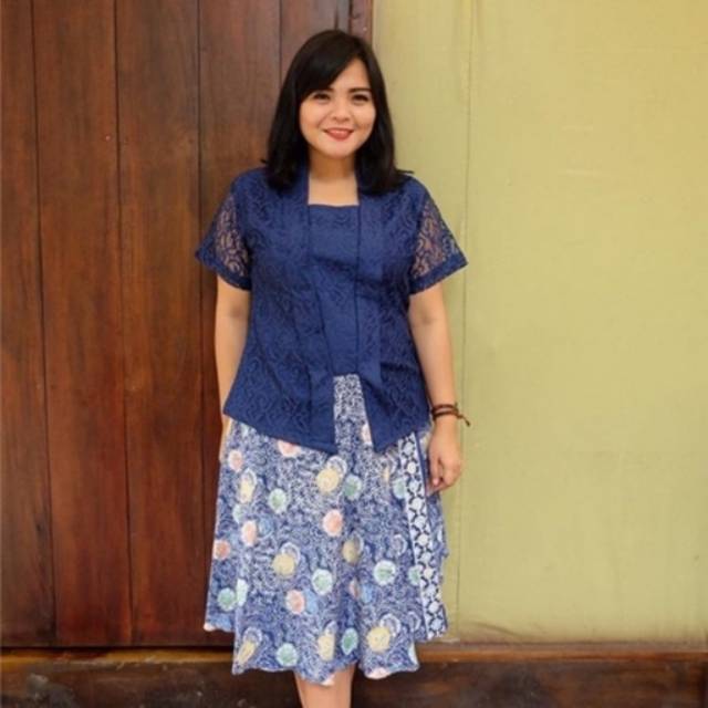 KUTUBARU BROKLAT NAVY KEBAYA BIGSIZE UKURAN BESAR JUMBO L XL XXL XXXL FREE ONGKIR